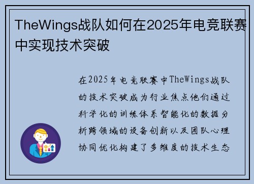 TheWings战队如何在2025年电竞联赛中实现技术突破
